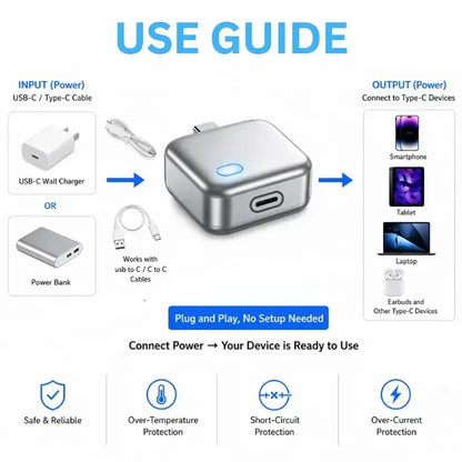 Looplyfe 140W Physical Disconnect Battery Guard with Auto and Self-Eject Charger, Smart Auto-Stop Charging Accessory for Mobile Devices and Laptops