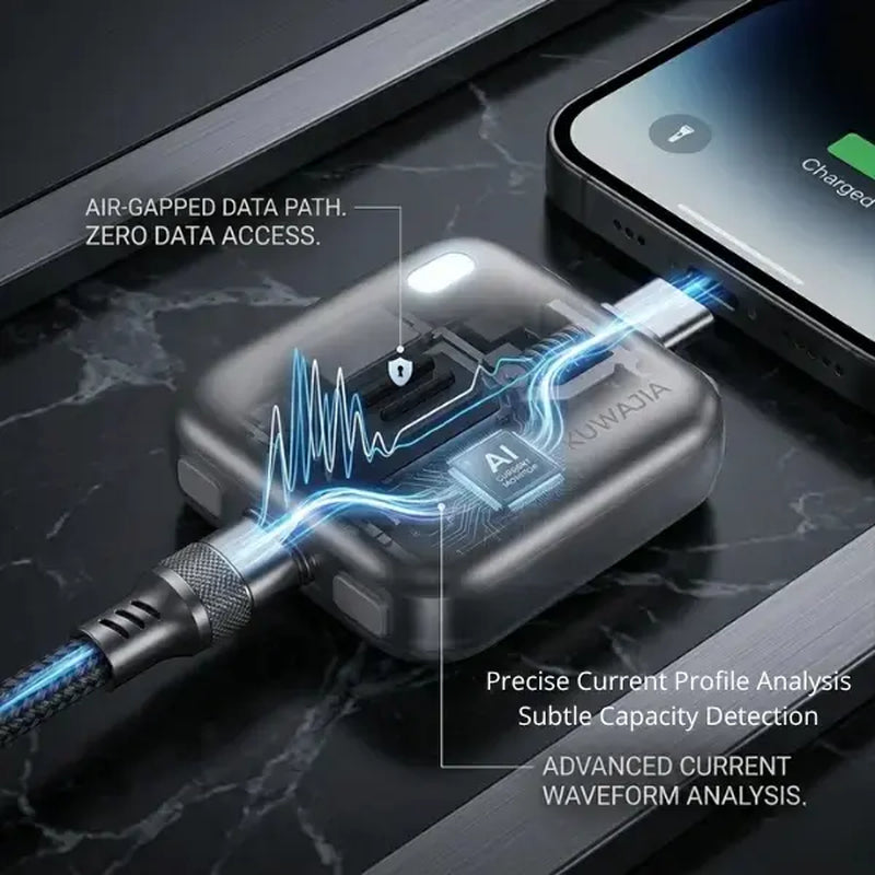 Looplyfe 140W Physical Disconnect Battery Guard with Auto and Self-Eject Charger, Smart Auto-Stop Charging Accessory for Mobile Devices and Laptops