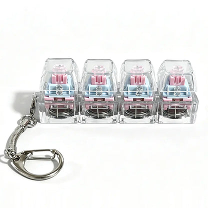 Stress-Relief Mechanical Keyboard Fidget Toy with LED Lights and Crystal Keycaps - Compact Design for Anxiety Relief and Holiday Gifting