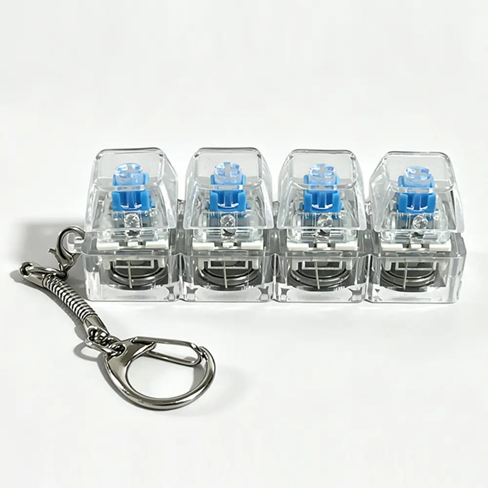 Stress-Relief Mechanical Keyboard Fidget Toy with LED Lights and Crystal Keycaps - Compact Design for Anxiety Relief and Holiday Gifting
