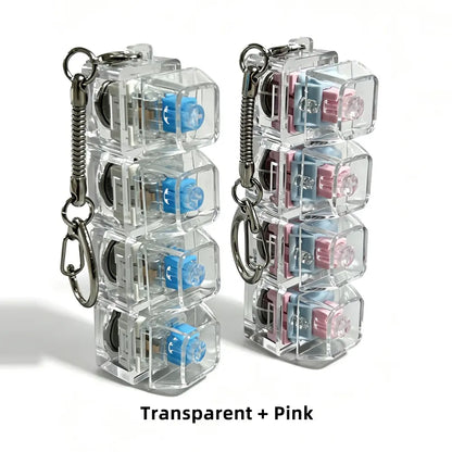 Stress-Relief Mechanical Keyboard Fidget Toy with LED Lights and Crystal Keycaps - Compact Design for Anxiety Relief and Holiday Gifting