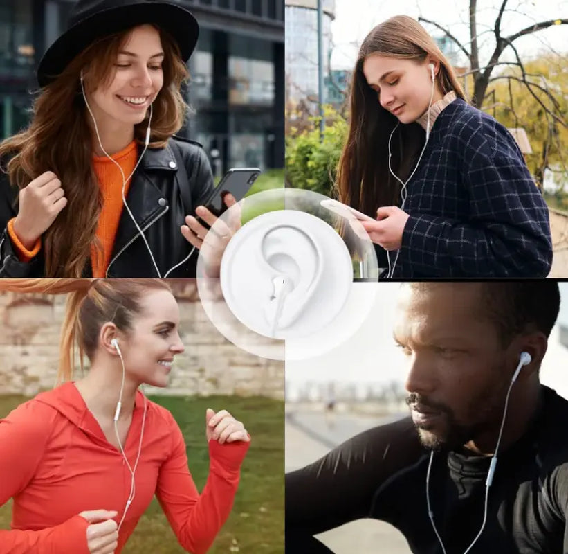 Wired Earphones with Microphone and Volume Control, Universal Type-C and Android Compatible Music Earbuds