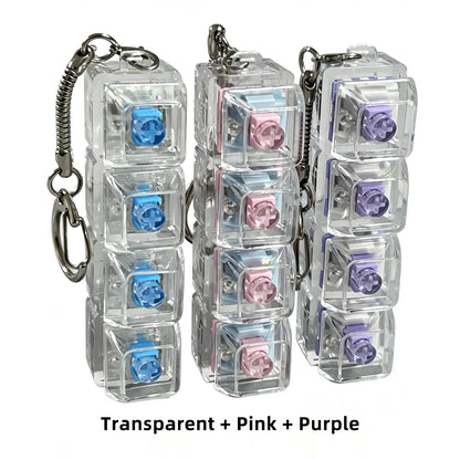 Stress-Relief Mechanical Keyboard Fidget Toy with LED Lights and Crystal Keycaps - Compact Design for Anxiety Relief and Holiday Gifting