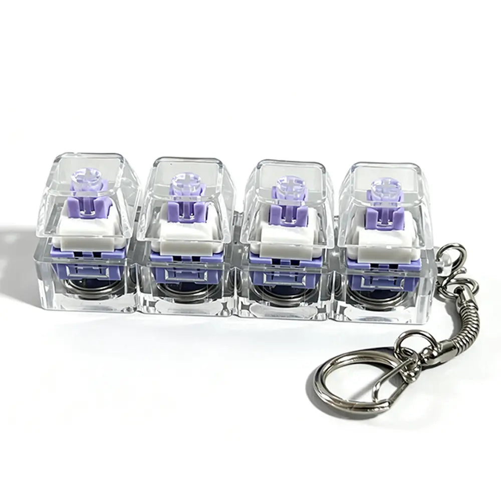 Stress-Relief Mechanical Keyboard Fidget Toy with LED Lights and Crystal Keycaps - Compact Design for Anxiety Relief and Holiday Gifting
