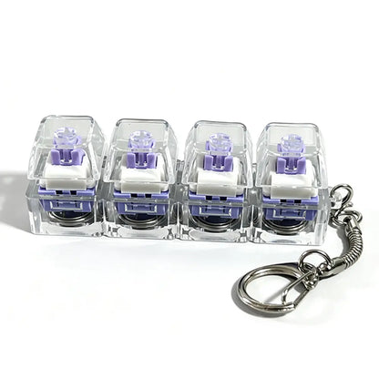 Stress-Relief Mechanical Keyboard Fidget Toy with LED Lights and Crystal Keycaps - Compact Design for Anxiety Relief and Holiday Gifting