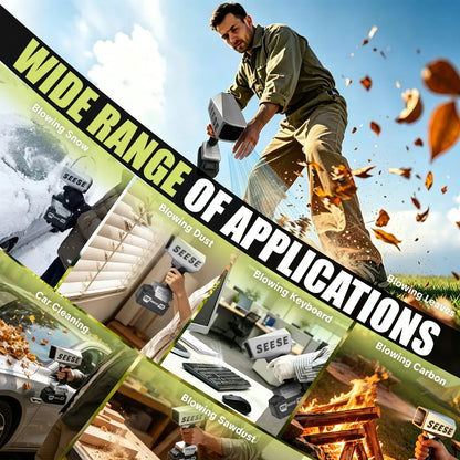 Seese 2000G Cyber Cordless Leaf Blower with Brushless Copper Motor, 120+ MPH Turbofan, Battery-Powered Air Duster for Car Drying and Snow Removal - Ideal Father's Day Gift