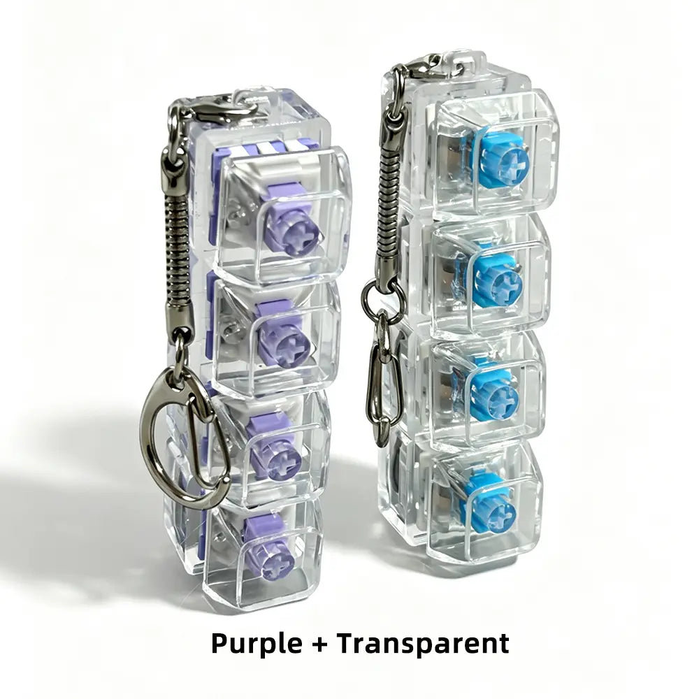 Stress-Relief Mechanical Keyboard Fidget Toy with LED Lights and Crystal Keycaps - Compact Design for Anxiety Relief and Holiday Gifting