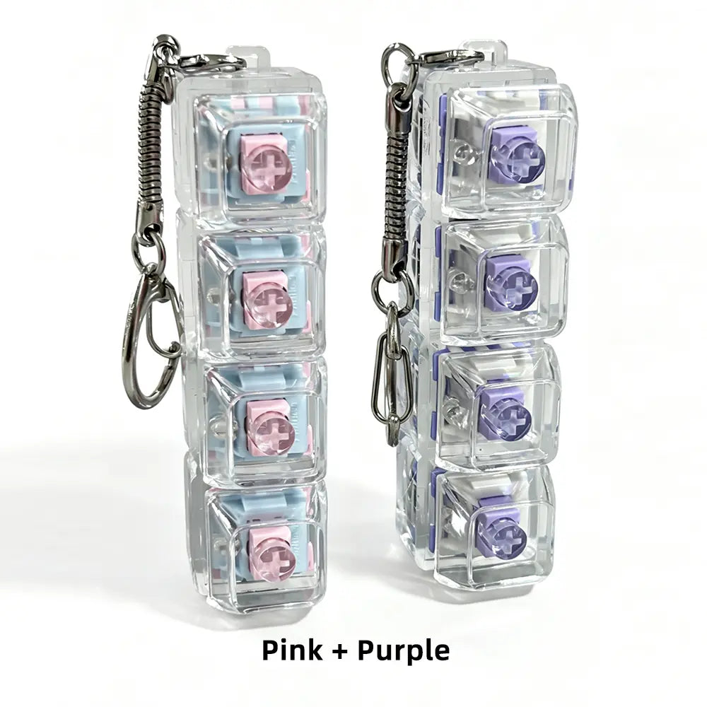 Stress-Relief Mechanical Keyboard Fidget Toy with LED Lights and Crystal Keycaps - Compact Design for Anxiety Relief and Holiday Gifting
