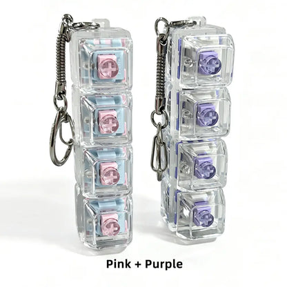 Stress-Relief Mechanical Keyboard Fidget Toy with LED Lights and Crystal Keycaps - Compact Design for Anxiety Relief and Holiday Gifting