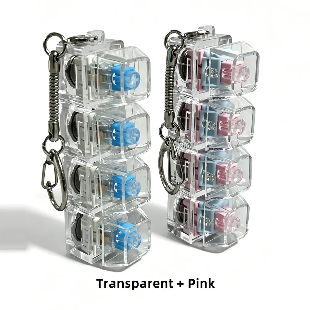 Stress-Relief Mechanical Keyboard Fidget Toy with LED Lights and Crystal Keycaps - Compact Design for Anxiety Relief and Holiday Gifting
