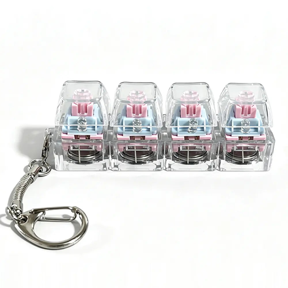 Stress-Relief Mechanical Keyboard Fidget Toy with LED Lights and Crystal Keycaps - Compact Design for Anxiety Relief and Holiday Gifting