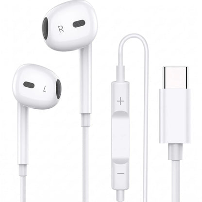 Wired Earphones with Microphone and Volume Control, Universal Type-C and Android Compatible Music Earbuds