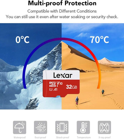 32GB High-Speed Micro SD Card with Adapter - UHS-I, Class 10, Up to 100MB/s, Perfect for All Your Storage Needs!