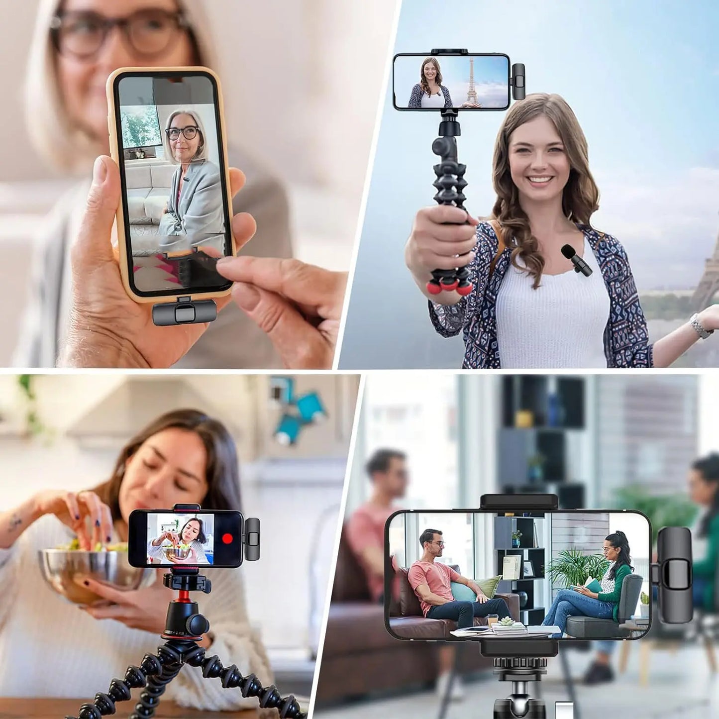 Hitozon Wireless Lavalier Microphone for iPhone 15/16/17, iPad, and Android - Portable USB-C Lapel Mic with Noise Reduction for Video Recording, Vlogging, TikTok, and YouTube