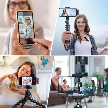 Hitozon Wireless Lavalier Microphone for iPhone 15/16/17, iPad, and Android - Portable USB-C Lapel Mic with Noise Reduction for Video Recording, Vlogging, TikTok, and YouTube